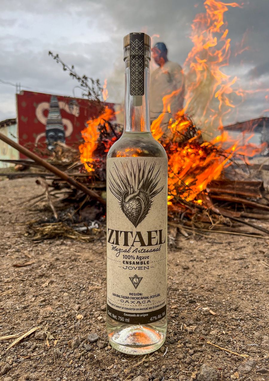 Botella Zitael Ensamble con fuego